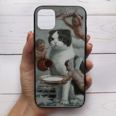 

Чехол Mood для iPhone 11 Pro с рисунком Кот с молоком SKL68-284810, Разные цвета