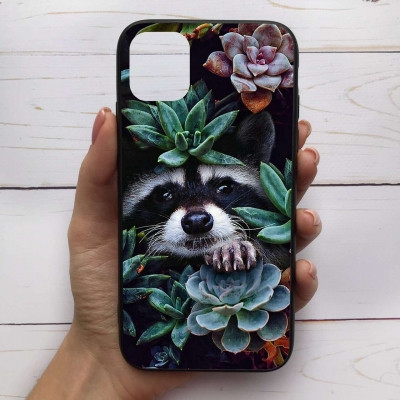 

Чехол Mood для iPhone 11 Pro Max с рисунком Енот в листьях SKL68-288718, Разные цвета