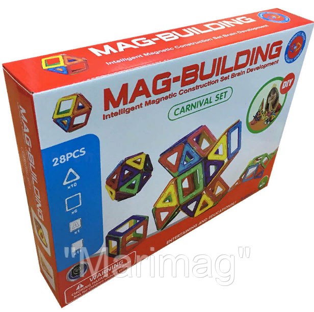 

Магнитный конструктор Mag-Building 28 деталей, Разные цвета