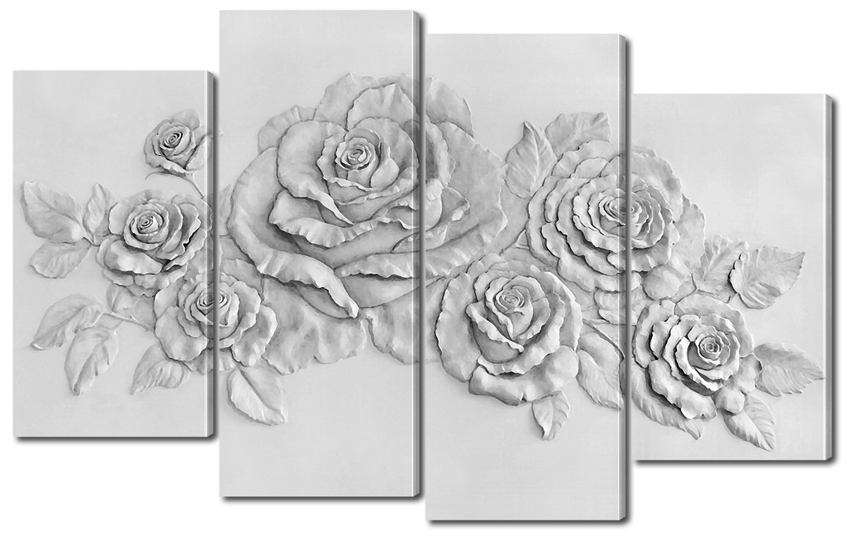 Модульна картина Interno Еко шкіра Відбиток троянди 114х69см (A3126M)