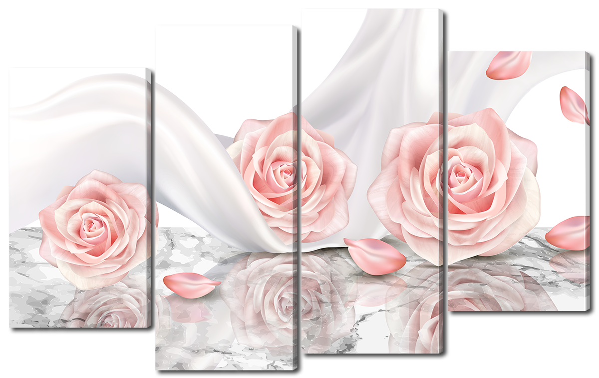 Модульна картина Interno Еко шкіра Відображення троянди 94х56см (A3127S)
