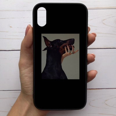 

Чехол Mood для iPhone X/Xs с рисунком Доберман на черном фоне SKL68-285961, Разные цвета