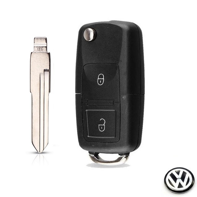 

Выкидной ключ Фольксваген Гольф 2 3 Венто (2 кнопки/Жало HU49/Лого VW Black)