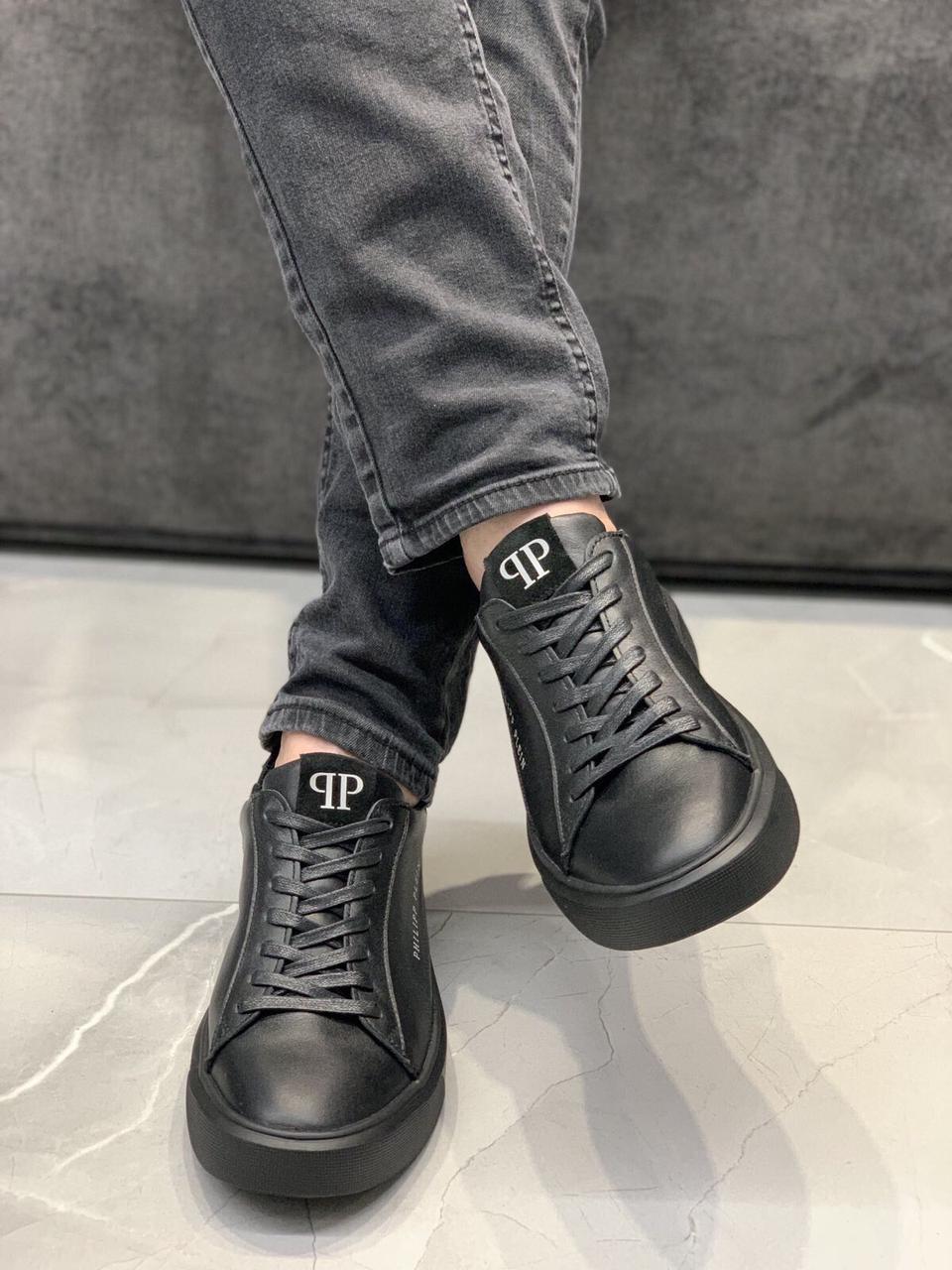 

Кроссовки кеды мужские кожаные Philipp Plein Sneaker 42, Черный