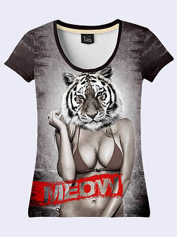 Женская футболка с принтом Девушка Тигр Символ 2022 года