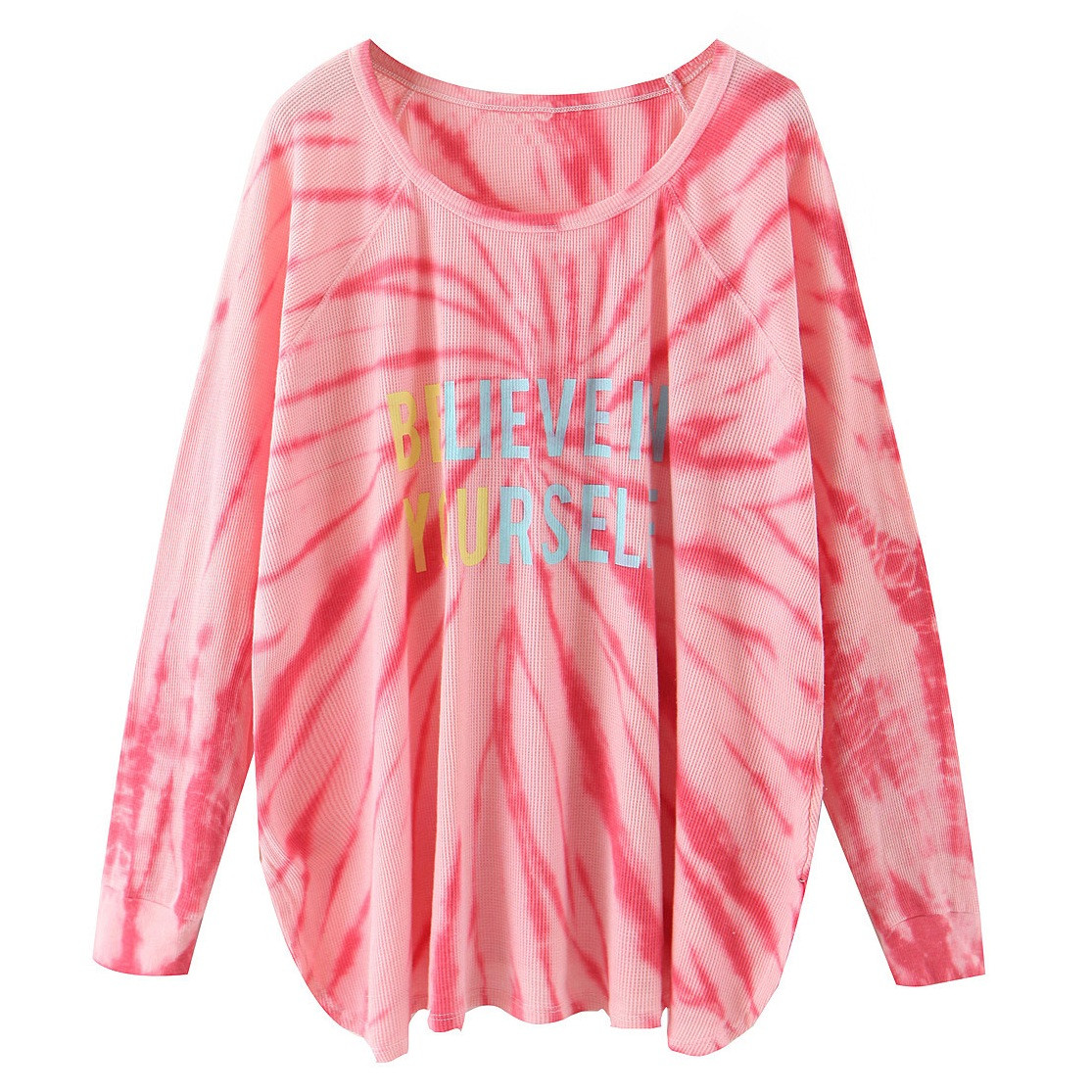 

Лонгслив женский в стиле tie dye Rosy Berni Fashion (S), Розовый