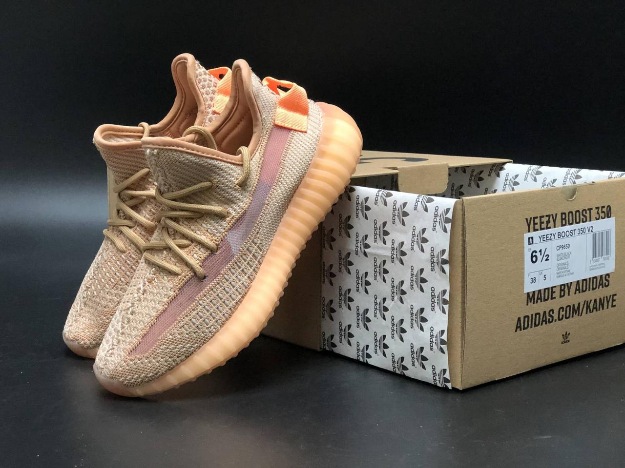 

Женские кроссовки Adidas Yeezy Boost 350 Clay Beige (Адидас Изи Буст бежевые) 40, Бежевый