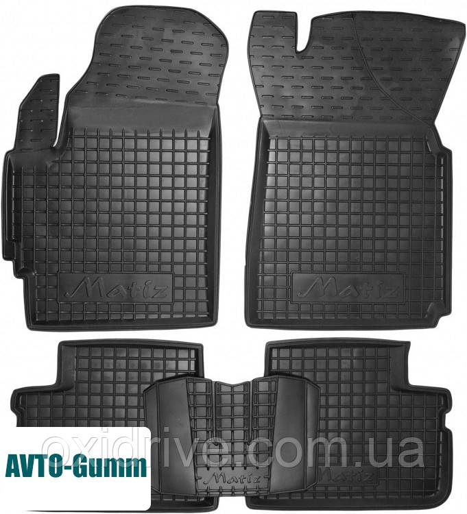 

Коврики в салон для Daewoo Matiz '01-15 резиновые, черные (AVTO-Gumm), Черный