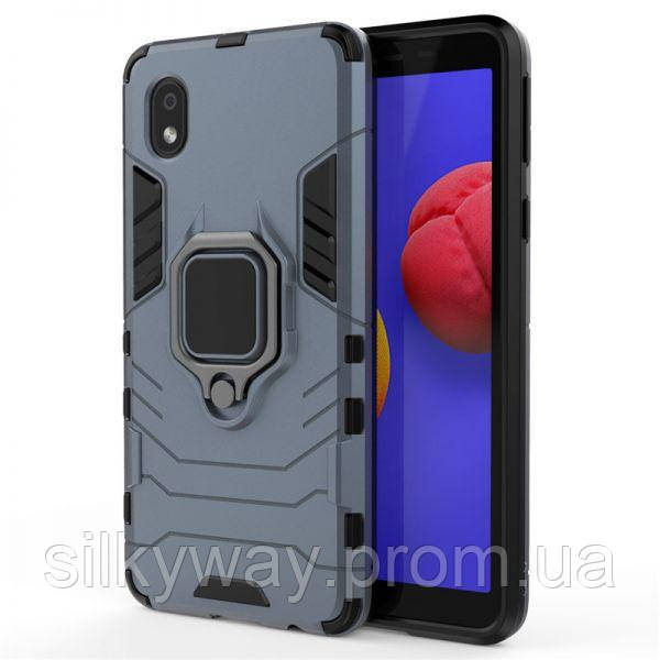 

Ударопрочный чехол Transformer Ring for Magnet для Samsung Galaxy M01 Core / A01 Core (Серый / Metal slate)