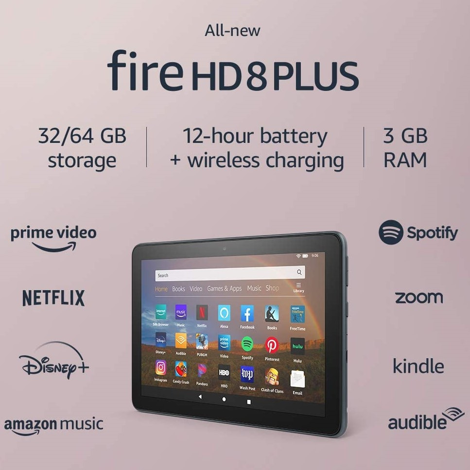 

Планшет Amazon Fire HD8 Plus 3/64GB 2020 32, Черный