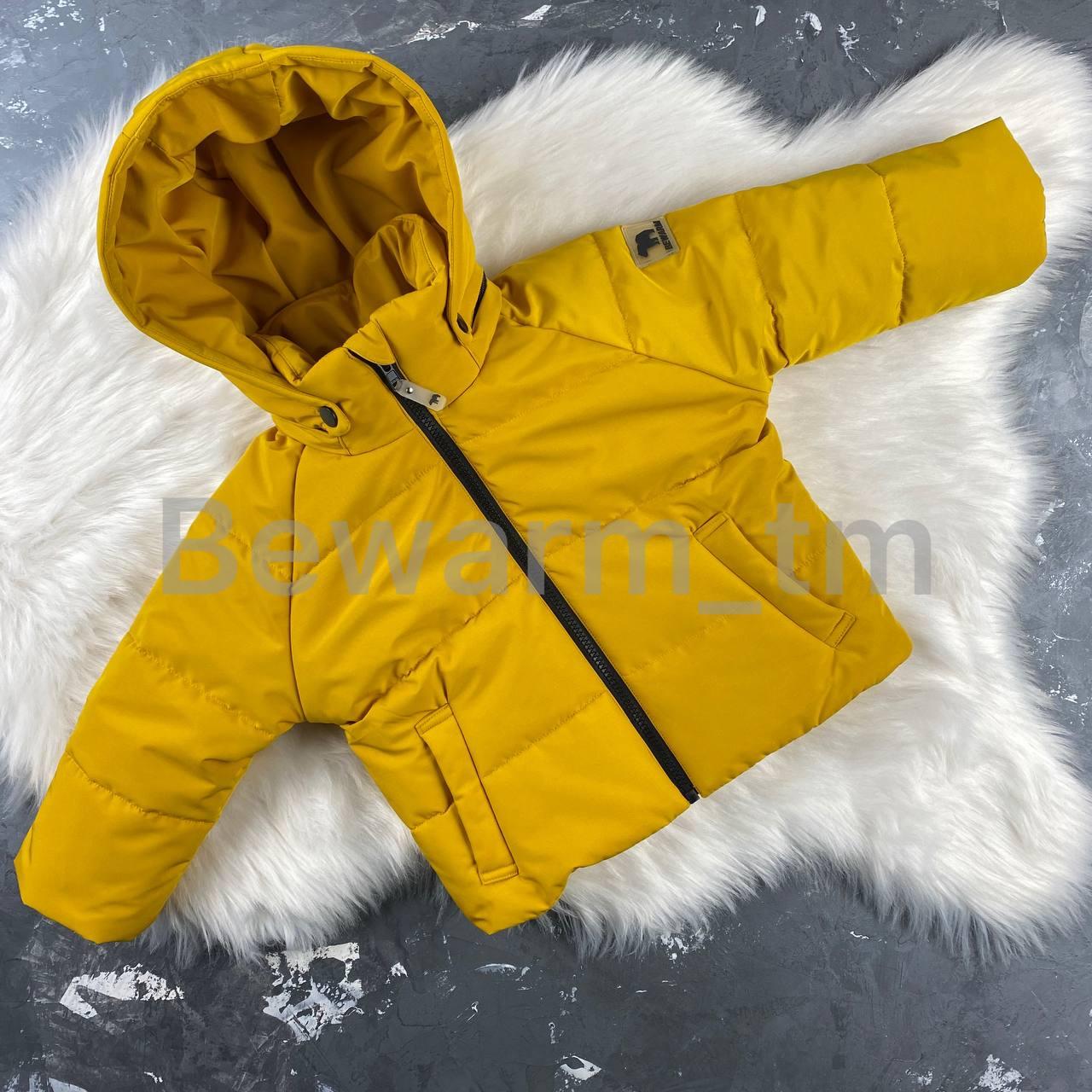 

Детская демисезонная куртка-пуффер цвет горчица 104-110, Горчичный