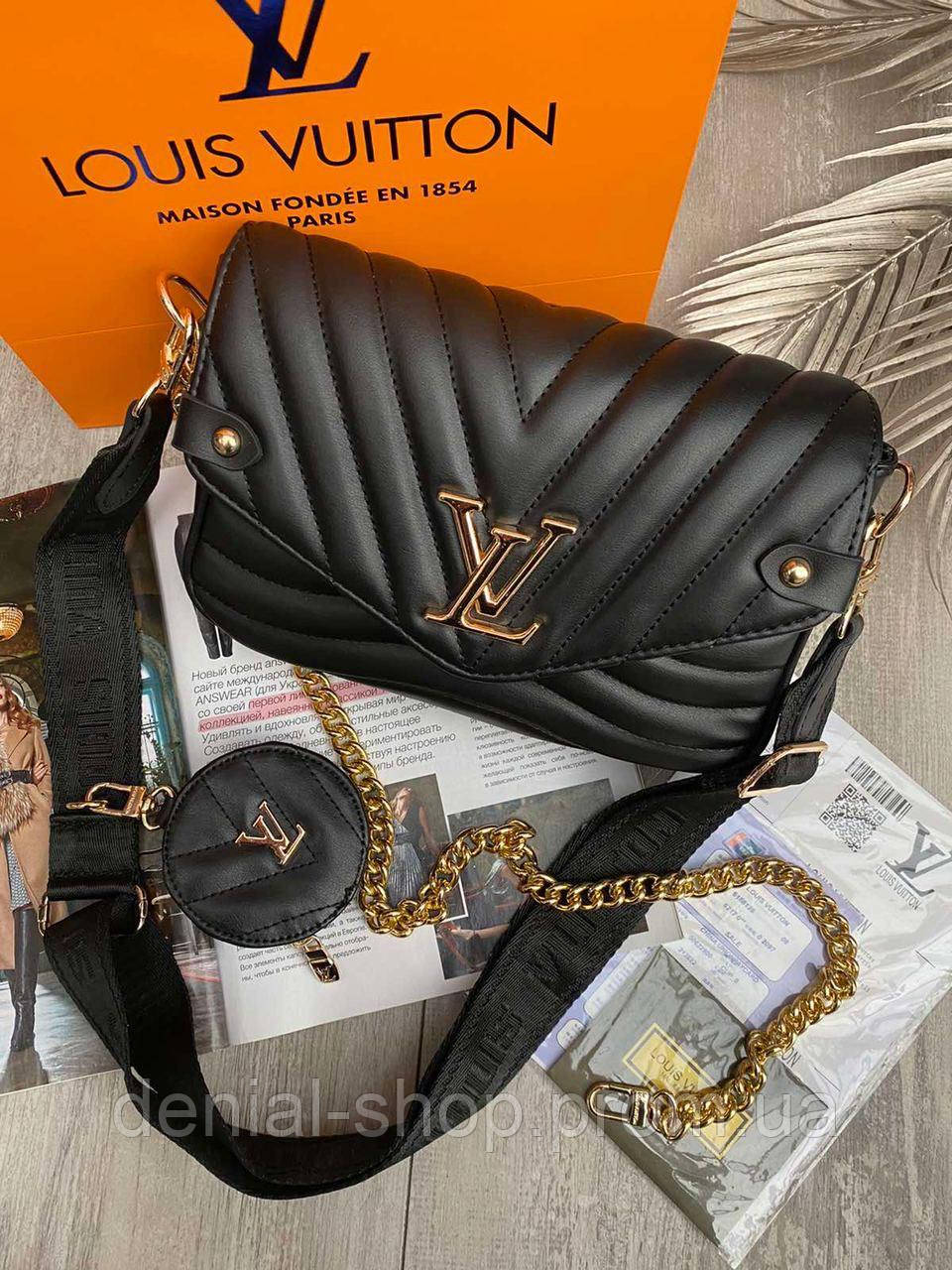 

Модная женская чёрная сумка Louis Vuitton 2 в 1, Черный