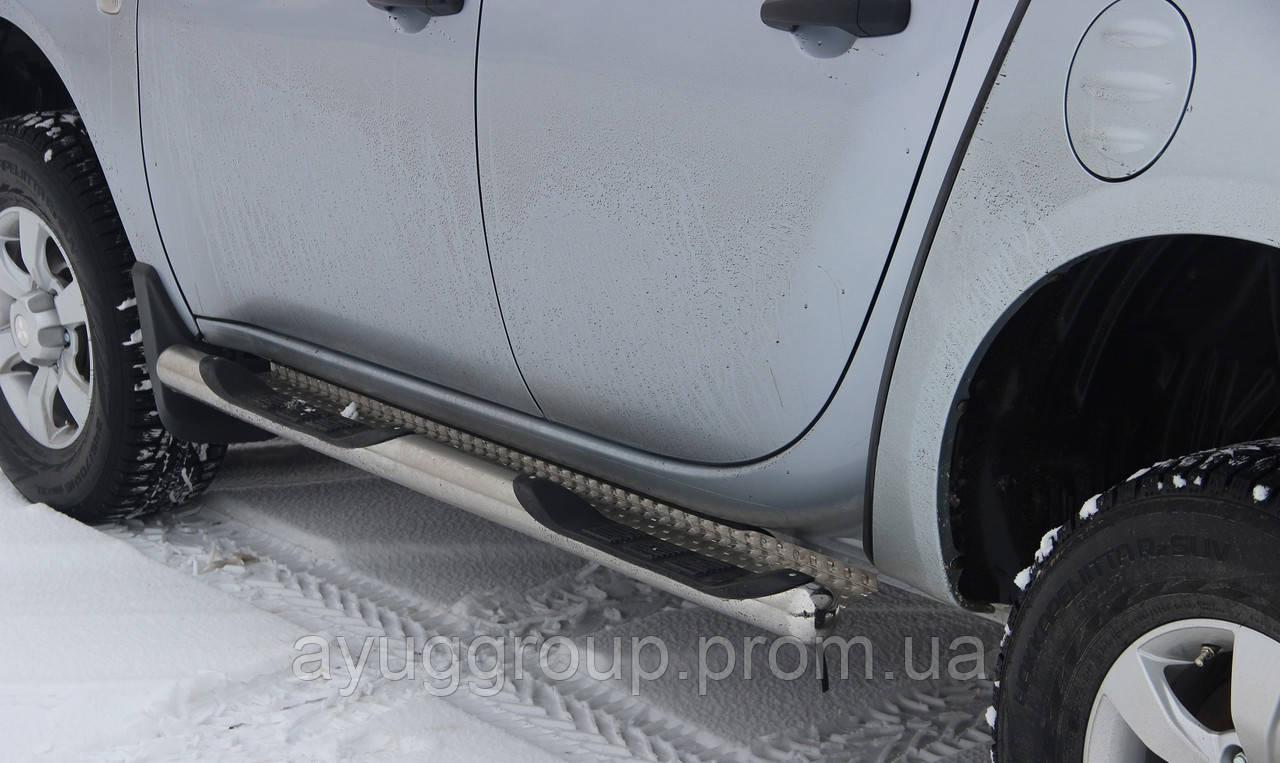 

Боковая защита пороги трубы Mitsubishi L 200 96-06 07-10 10-15 15+ Кенгурятник защита заднего бампера дуги