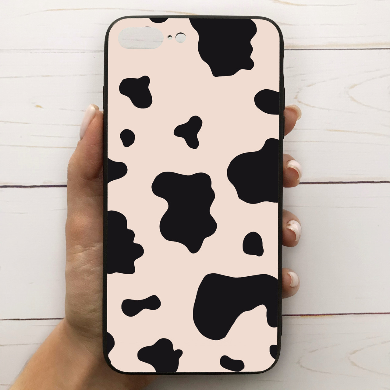 

̊ Чехол-накладка силиконовый для Apple iPhone 7 Plus / 8 Plus с рисунком принтом Cow M-285137, Разные цвета