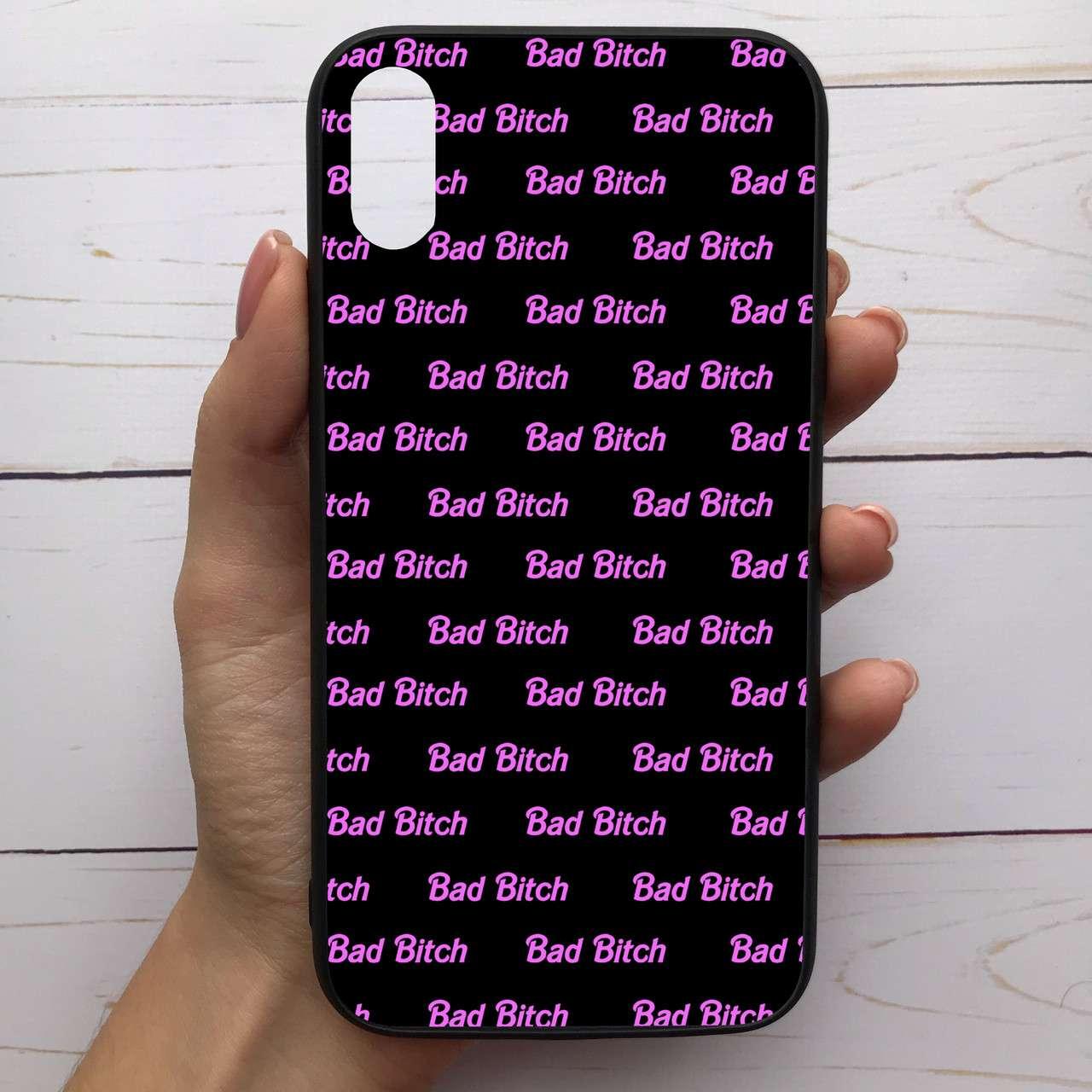 

͛ Чехол-накладка силиконовый для Apple iPhone X / Xs с рисунком принтом Bad bitch M-285946, Разные цвета