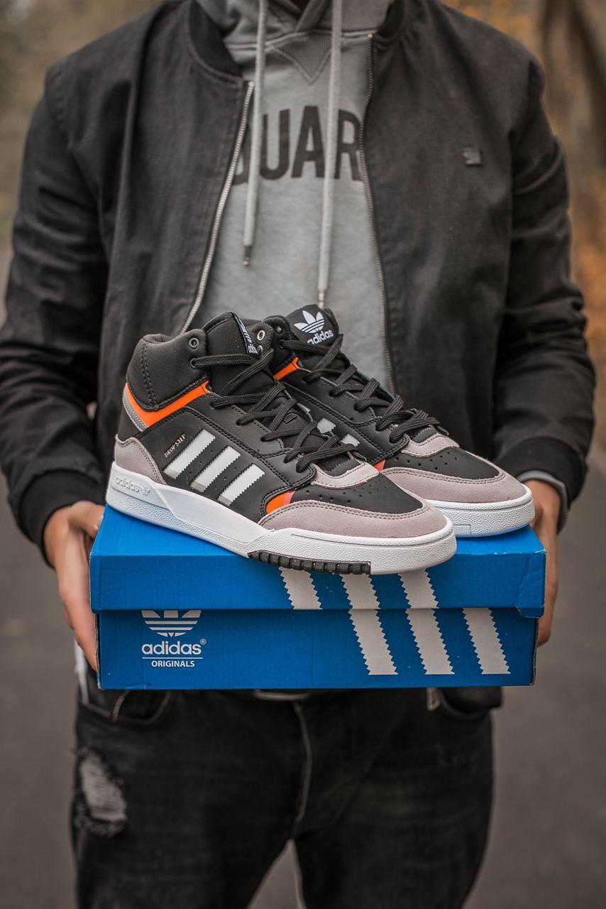 

Мужские кроссовки Adidas Drop Step Black Grey Orange / Найк Дроп Степ Черные Серые Оранжевые 42, Черный