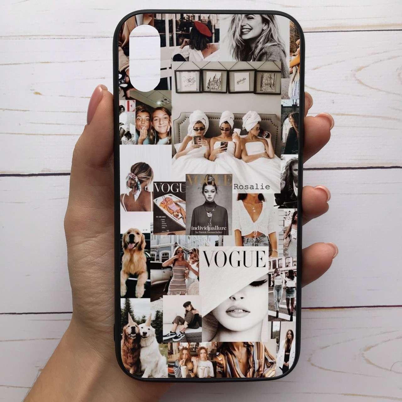 

͛ Чехол-накладка силиконовый для Apple iPhone X / Xs с рисунком принтом Vogue M-284520, Разные цвета