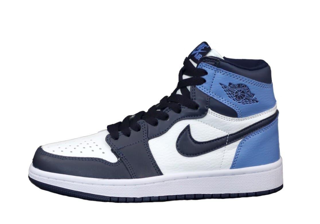 

Женские кроссовки Nike Air Jordan 1 Retro High Blue White / Найк Аир Джордан 1 Ретро Высокие Голубые Белые, Голубой