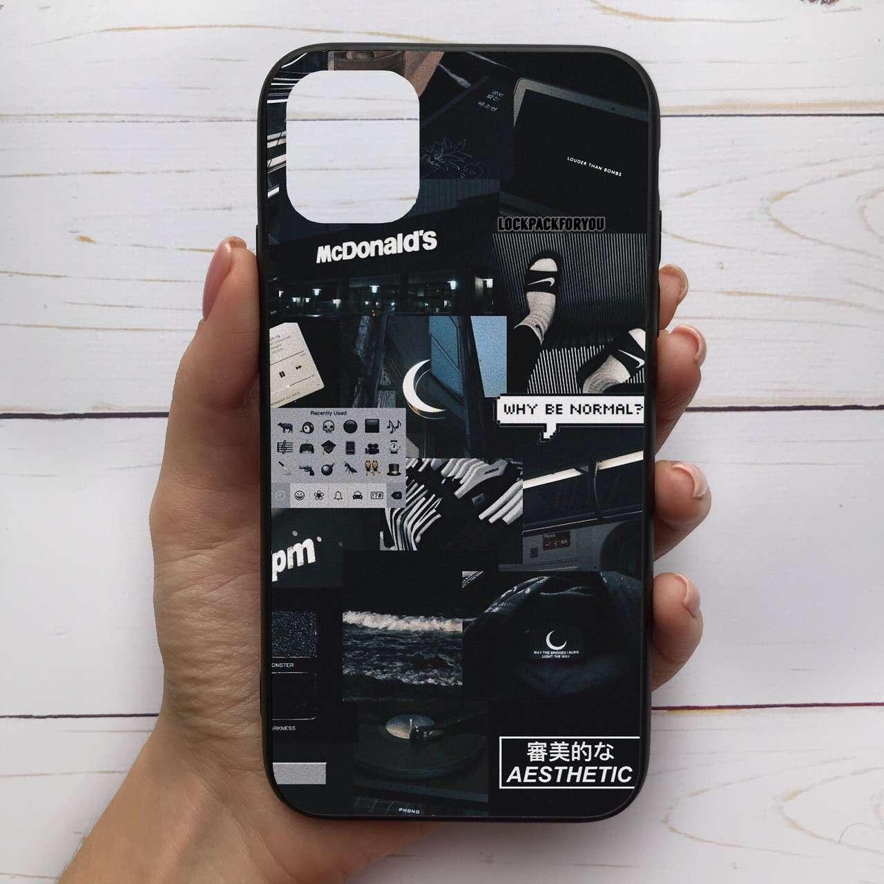 

͛ Чехол-накладка силиконовый для Apple iPhone 11 с рисунком принтом Aesthetic M-286474, Разные цвета