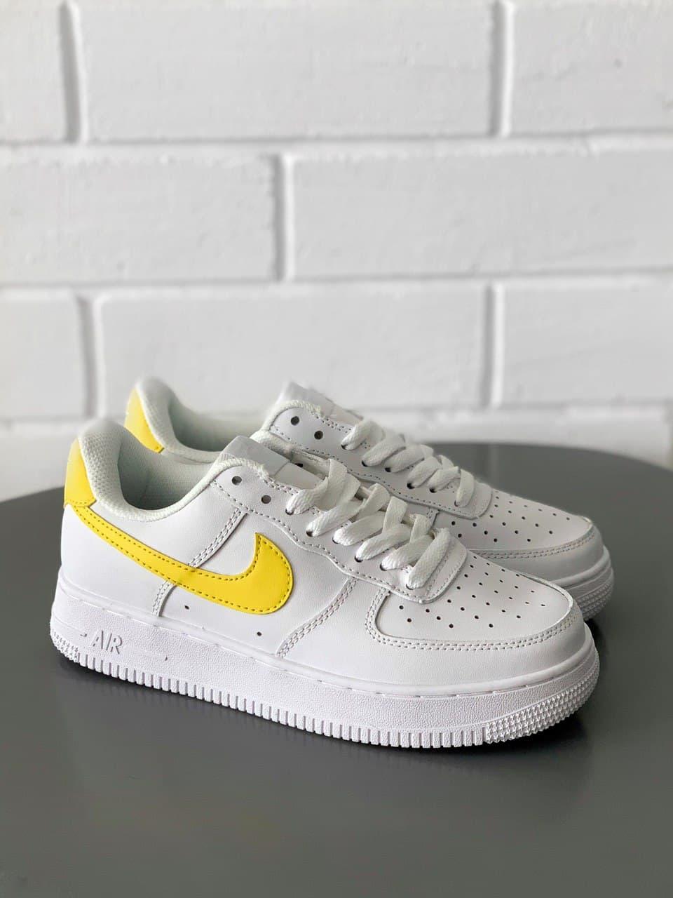 

Женские кроссовки Nike Air Force White Yellow / Найк Аир Форс Белый Желтый 38