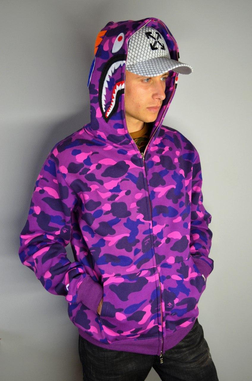 

Толстовка Bape Shark Camo Violet / Бейп Шарк Камо Вайлет, Фиолетовый