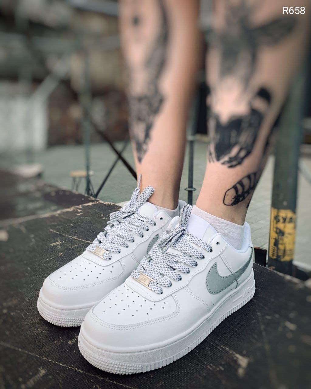 

Мужские кроссовки Nike Air Force 1 Low White Reflective / Найк Аир Форс 1 Лоу Белые Рефлективные, Белый