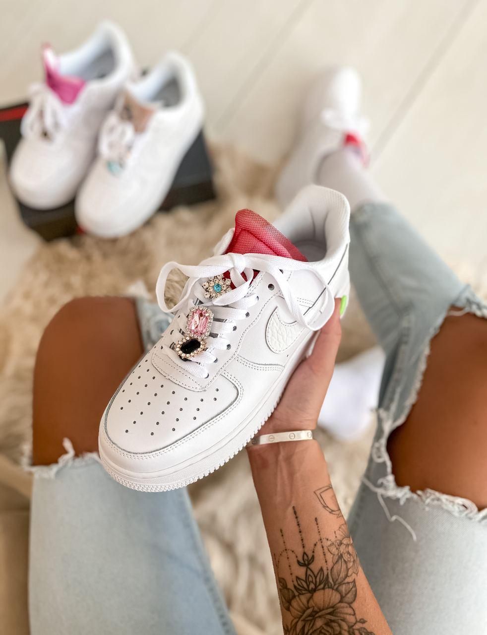 

Женские кроссовки Nike Air Force 1 LX White Red / Найк Аир Форс 1 Белые Красные, Белый