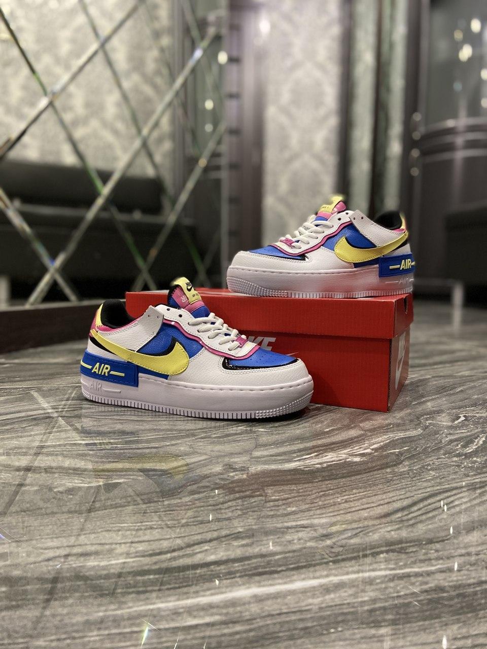 

Женские кроссовки Nike Air Force 1 Shadow White Blue / Найк Аир Форс Шадоу 1 Белые Синие 40, Белый