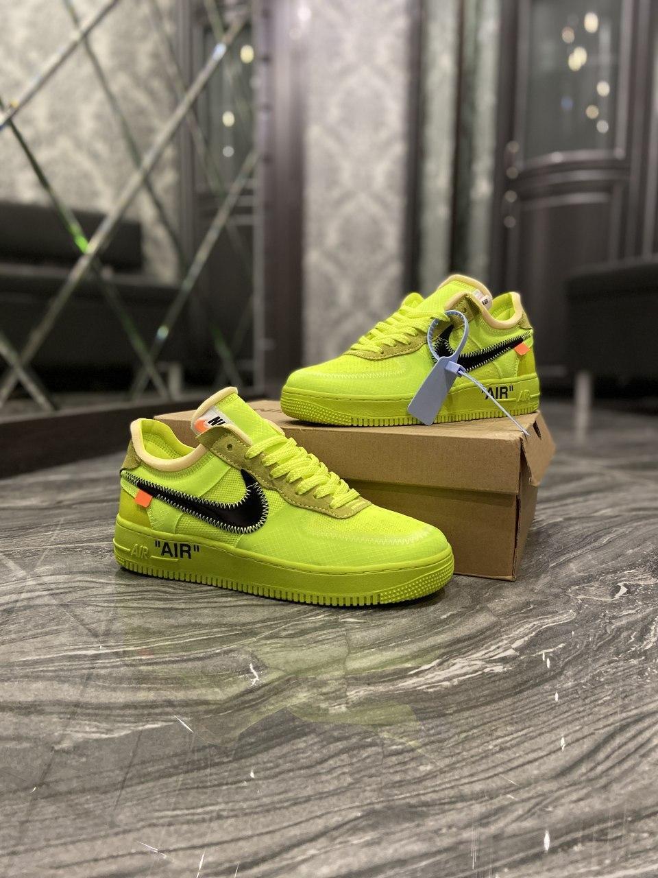 

Мужские кроссовки Nike Air Force 1 Low Off-White Green / Найк Аир Форс 1 Лоу Офф-Вайт Зеленые 44