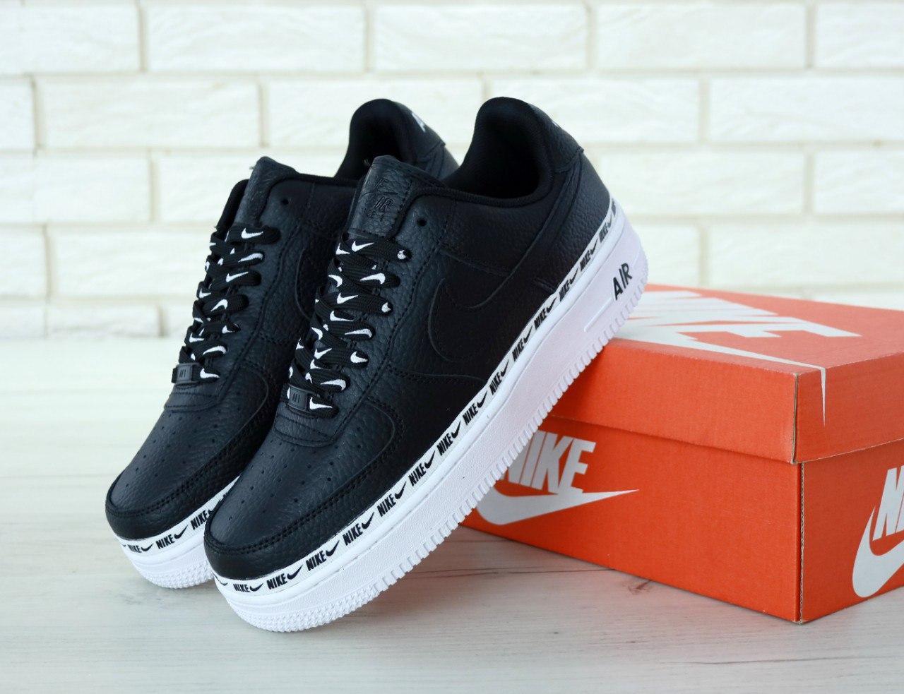 

Мужские кроссовки Nike Air Force 1 07 SE Premium Black White / Найк Аир Форс 1 07 Си Премиум Черные Белые 45, Черный