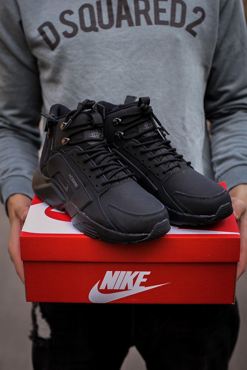 

Мужские кроссовки Nike Air Huarache Acronym Hight Termo Black / Найк Аир Хуарачи Термо Черные 41