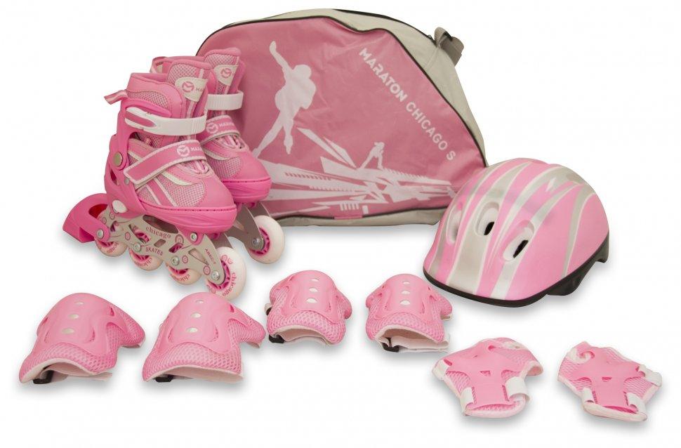 

Ролики Maraton Combo + защита, размер: 28-33 pink (розовый)