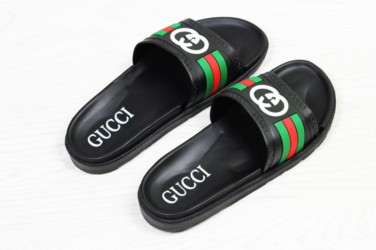 

Мужские шлепанцы в стиле Gucci Гуччи, черные 41 (26 см), Черный