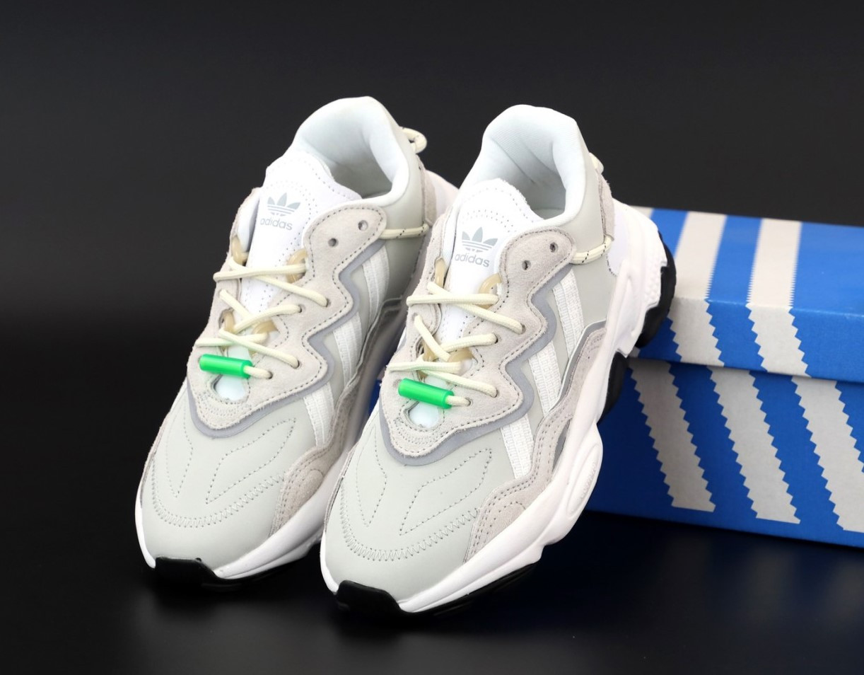 

Кроссовки мужские серые с рефлективными полосками Adidas Ozweego Адидас Озвиго Новинка 2021 37, Светло-серый