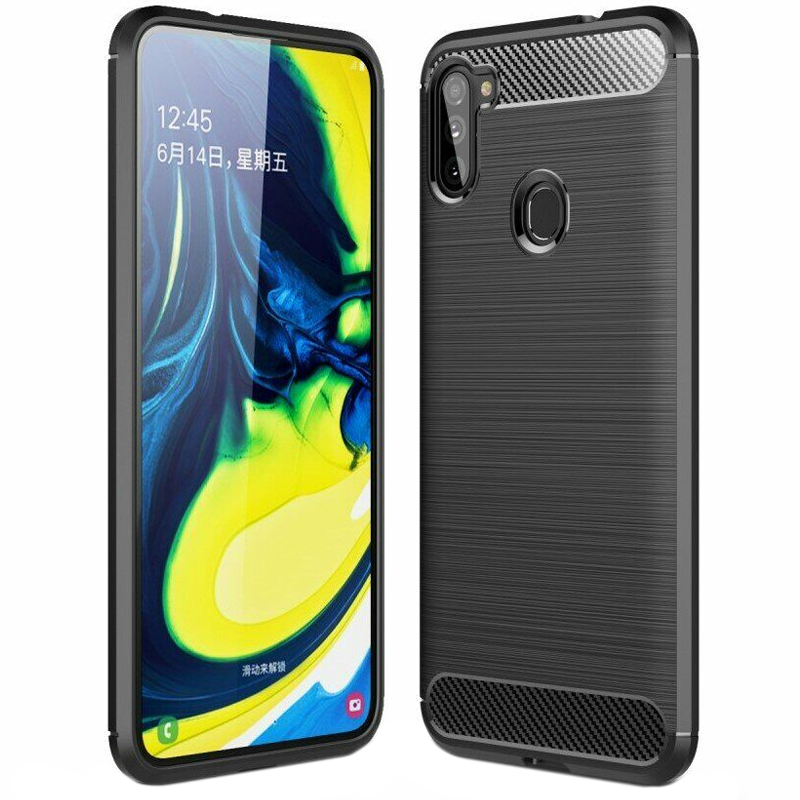 

Силиконовый чехол Miami Brushed с карбоновыми вставками для Samsung A115 (A11-2020) Black, Черный: black