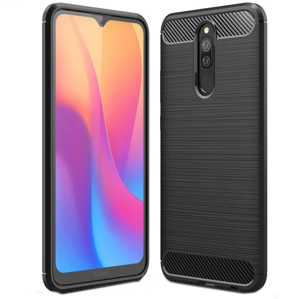 

Силиконовый чехол Miami Brushed с карбоновыми вставками для Xiaomi Redmi 8 Black, Черный: black