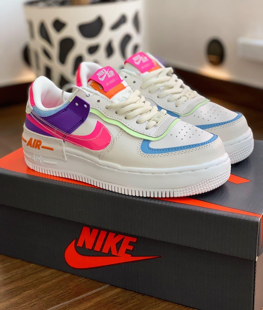 

Мужские кроссовки Nike Air Force Shadow Ivory Blue Purple / Найк Аир Форс Шадоу Айвори Голубые Фиолетовые 43, Белый