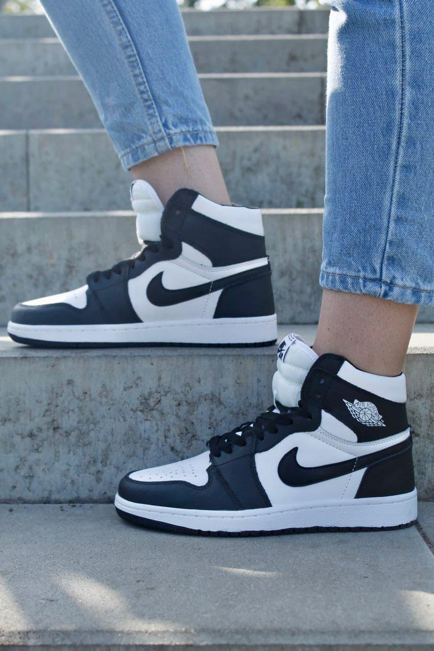 

Мужские кроссовки Nike Air Jordan Retro 1 Black White / Найк Аир Джордан Ретро 1 Черные Белые 45, Черный