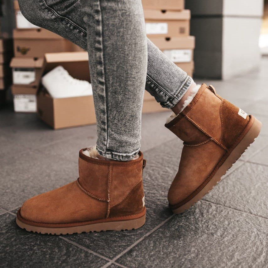 

Женские зимние сапоги UGG Classic Mini Brown / Угги Классик Мини Коричневые