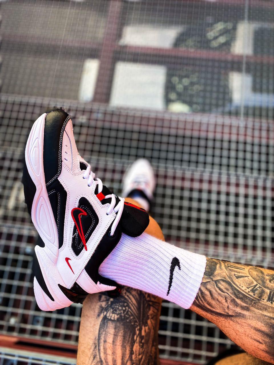 

Женские кроссовки Nike M2K Tekno White Black Red / Найк М2К Текно Белые Черные Красные, Черно-белый