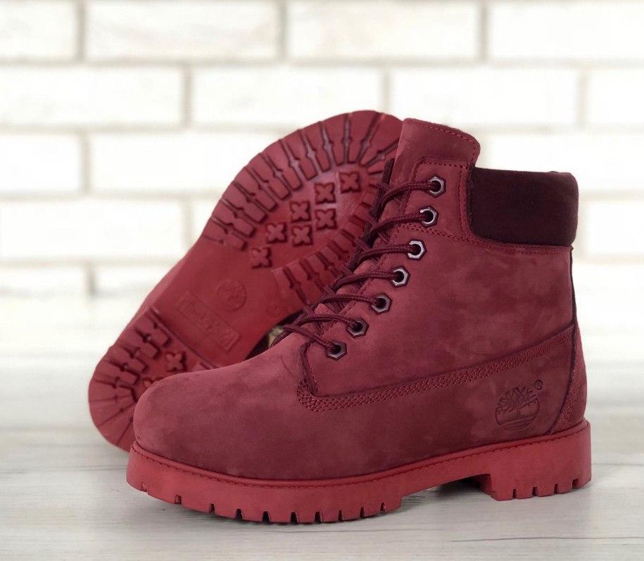 

Женские ботинки Timberland Burgundy (Termo) / Тимберленд Бордовые 38, Бордовый