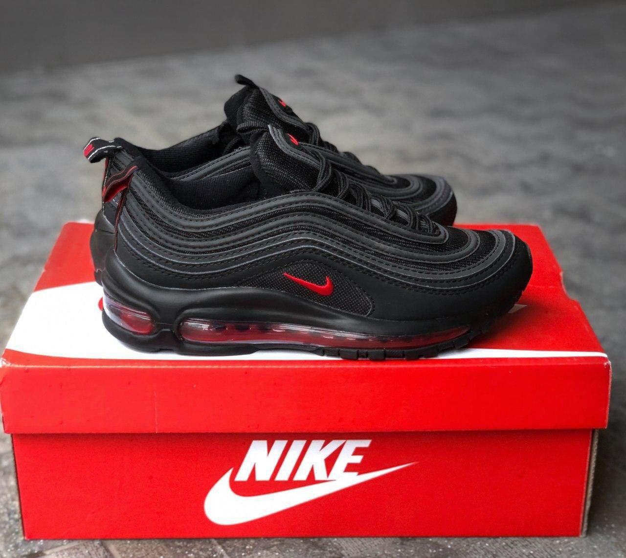 

Женские кроссовки Nike Air Max 97 Black Red / Найк Аир Макс 97 Черные Красные 40, Черный