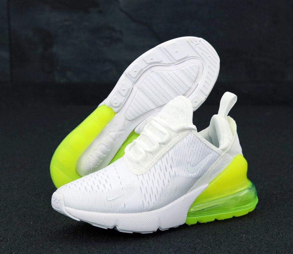 

Женские кроссовки Nike Air Max 270 White Green / Найк Аир Макс 270 Белые Зеленые 38, Белый