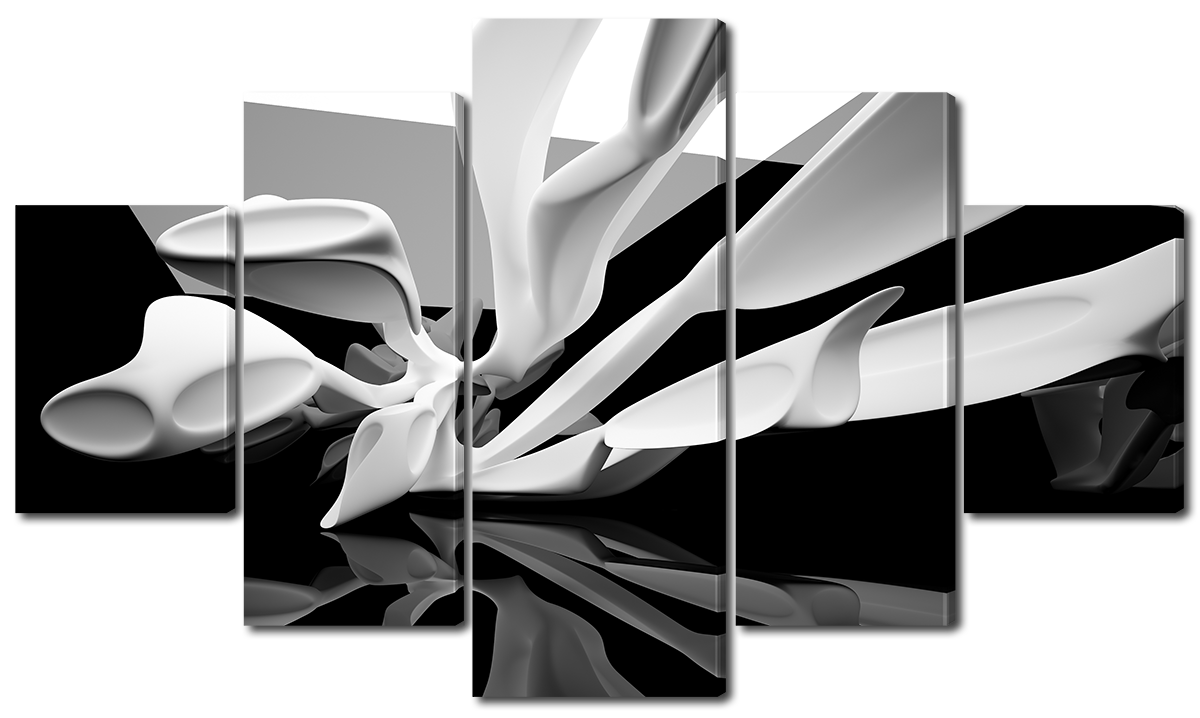 Модульна картина Interno Полотно Чорно біла абстракція 185х106см (R3307XXL)