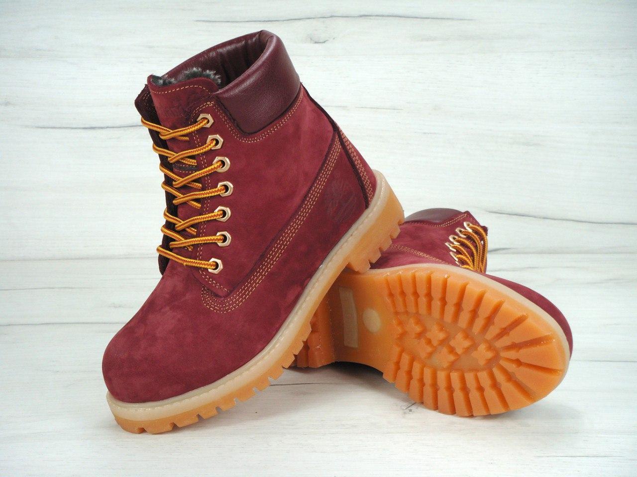 

Женские ботинки Timberland Burgundy (Termo) / Тимберленд Бордовые 40, Бордовый