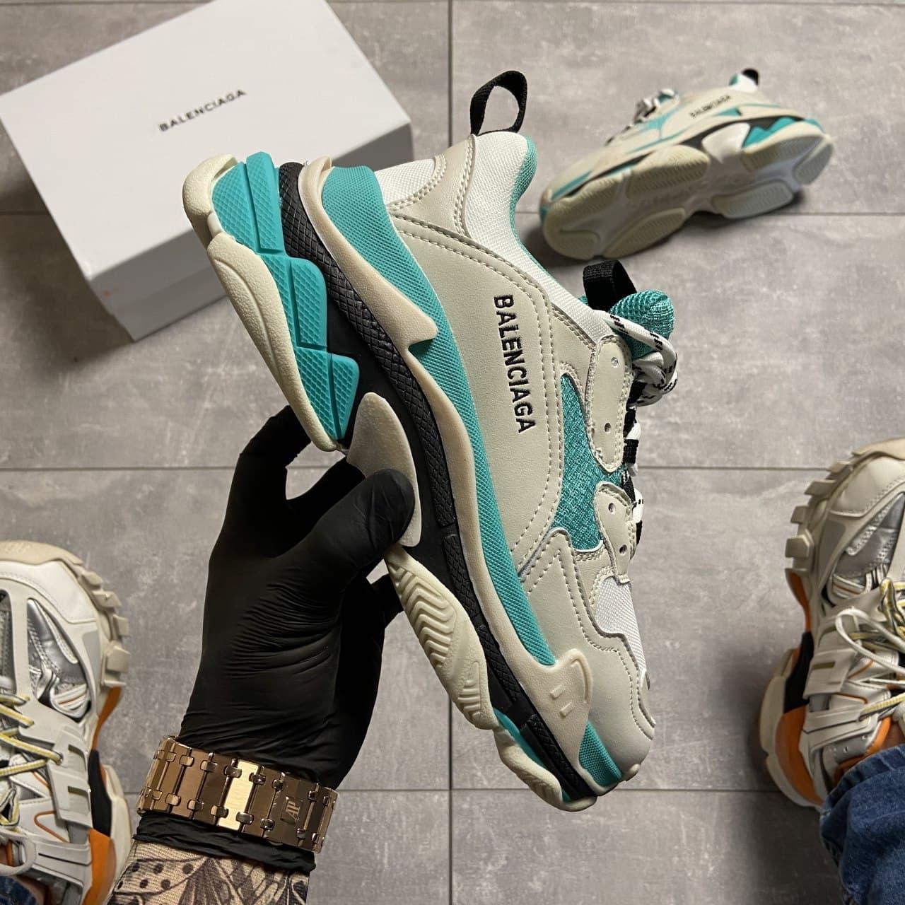 

Женские кроссовки Balenciaga Triple S Mint Grey / Баленсиага Трипл С Мятные Серые 40, Бирюзовый