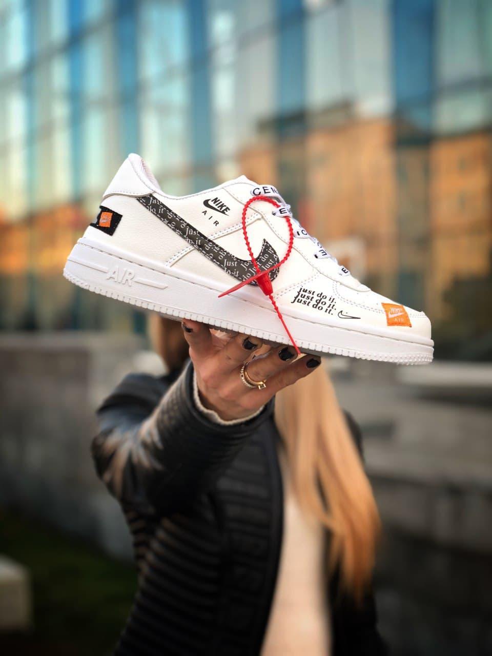 

Женские кроссовки Nike Air Force 1 Low Just Do It White / Найк Аир Форс 1 Лоу Джаст Ду Ит Белые, Белый