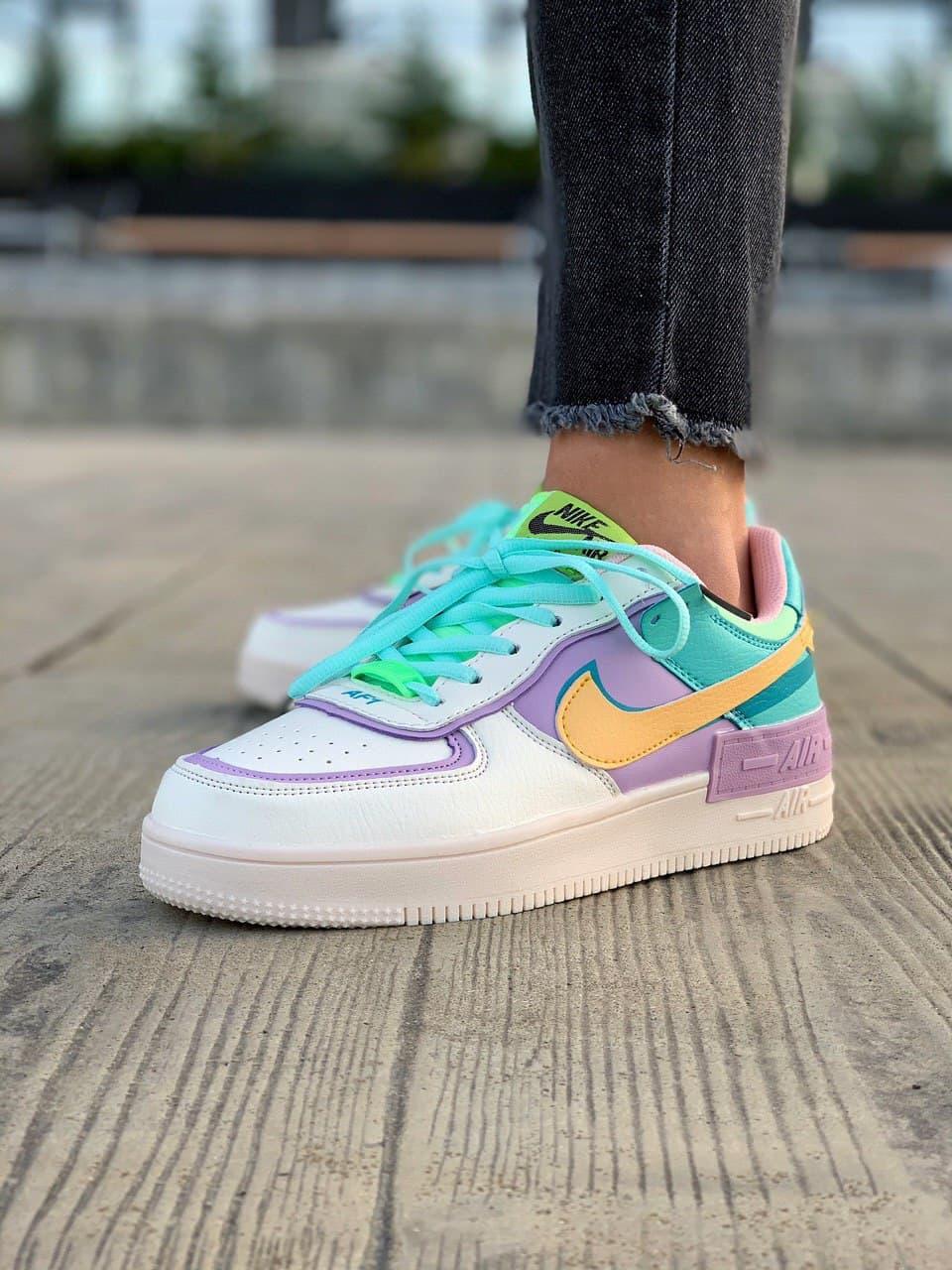 

Женские кроссовки Nike Air Force Shadow Ivory Purple Yellow / Найк Аир Форс Шадоу Айвори Фиолетовые Желтые 40, Белый