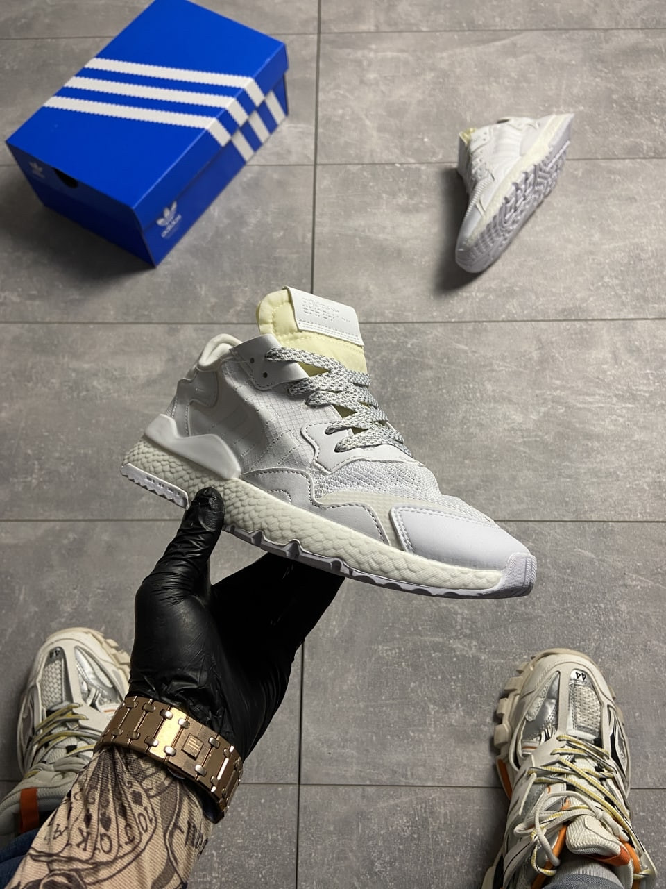 

Кроссовки Adidas Nite Jogger Triple White 37, Разноцвет