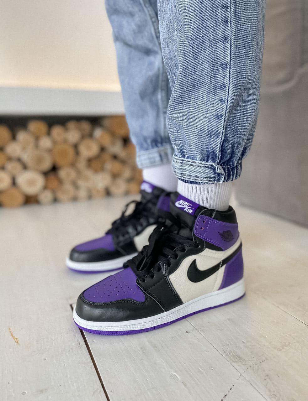 

Женские Кроссовки Nike Jordan 1 Retro High Violet Black / Найк Аир Джордан 1 Ретро Фиолетовый Черный 37